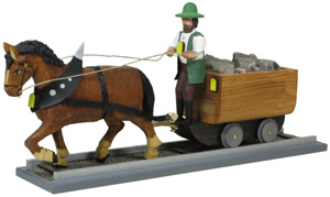 W. Werner Arbeitende Bergleute 19. Jahrhundert Grubenpferd mit einem Hunt (W. Werner 1718) Bergleute des 19. Jahrhunderts: Grubenpferd mit einem Hunt